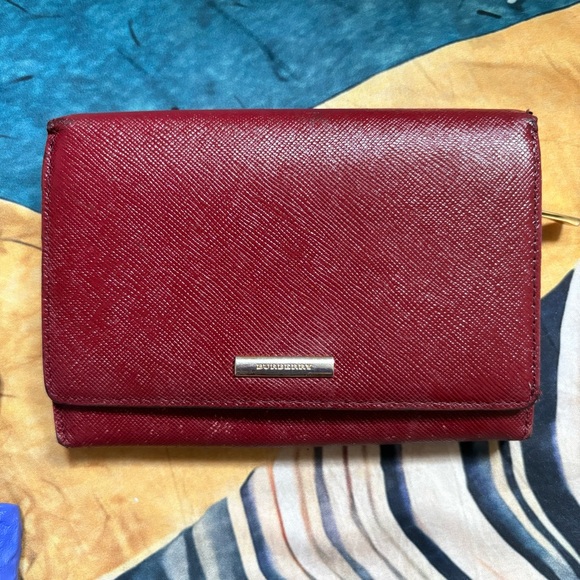 Burberry Red Leather Wallet - Picture 1 of 7